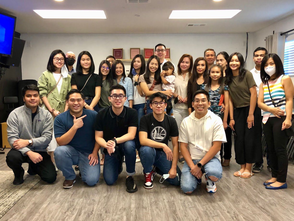 Youth fellowship group photo at church