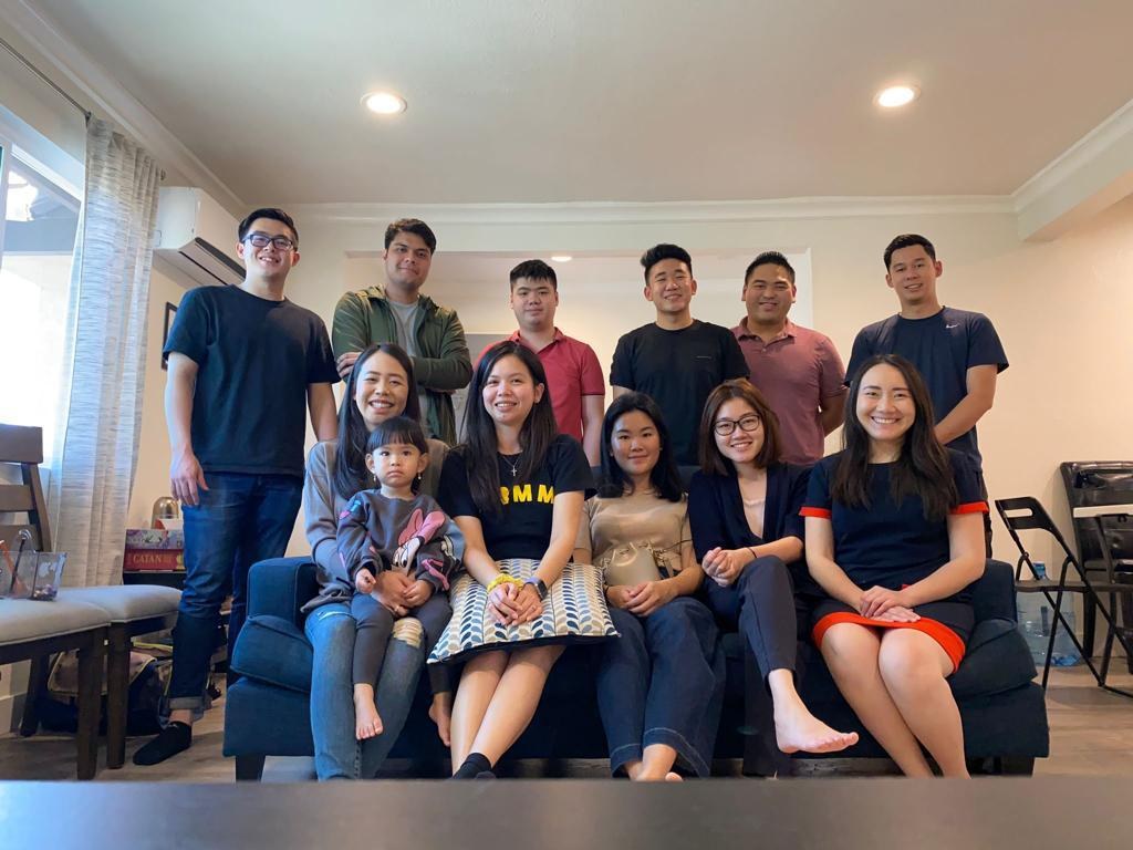 Church connect group gathered in a living room