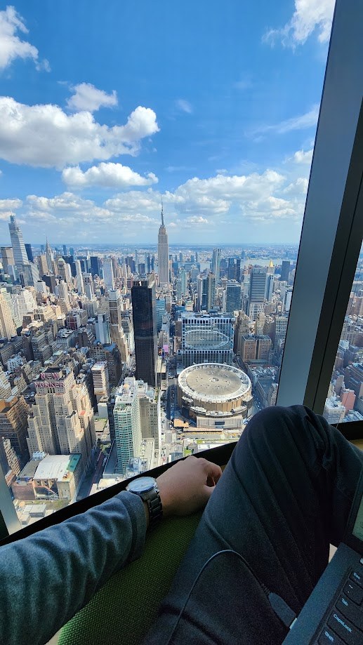 Working with the whole midtown skyline out the window
